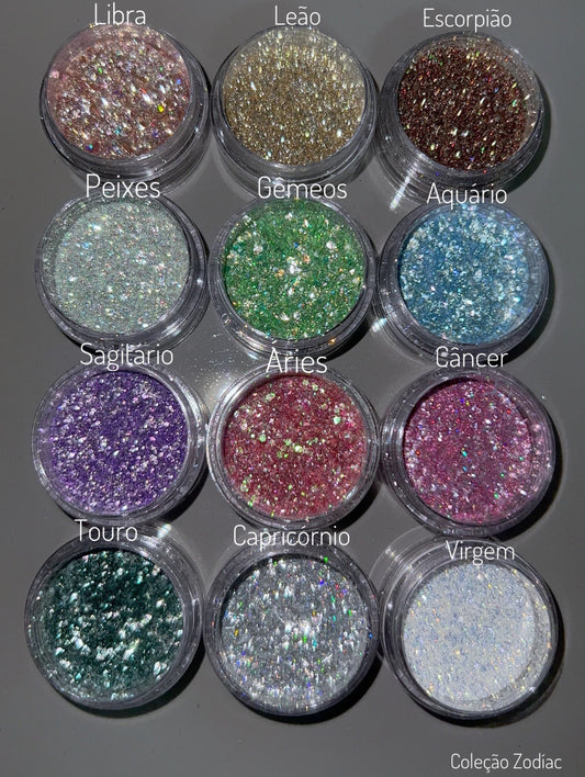 GLITTER PARA MAQUIAGEM COLEÇÃO ZODIÁCO